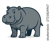 Vector illustration of a hippopotamus