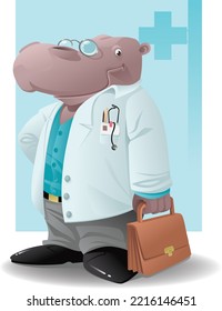 ilustración vectorial de un hipopótamo