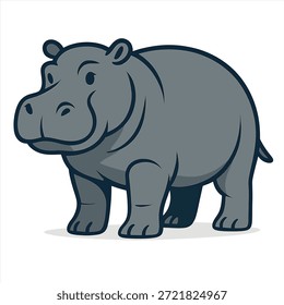Ilustração vetorial de um hipopotamo