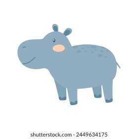 Vector illustration of a hippopotamus. Hand-drawn hippo. African animal
