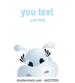 vector illustration - hippopotamus and text