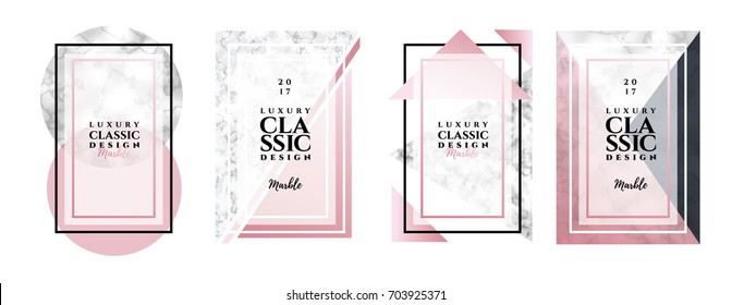 vector illustration. Hipster frame design and background, imitation of marble and gold. Graphic element for booklet design, flyer, card and cover.