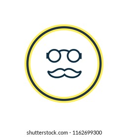 Vector illustration of hipster icon line. Beautiful celebrate element also can be used as moustache with glasses icon element.