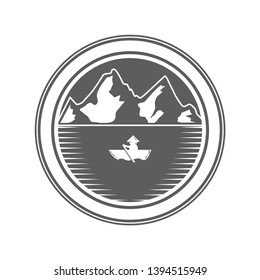 vector illustration of a hipster mountain view with a lake