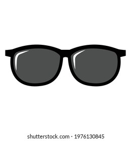 Vector illustration of hipster nerd style black glasses silhouette isolated on white background.