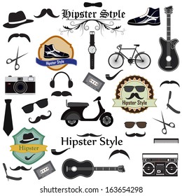 vector illustration of Hipster Style element set