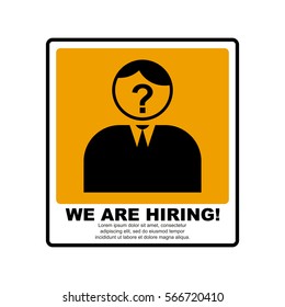 Vector illustration of hiring concept. Unknown guest sign