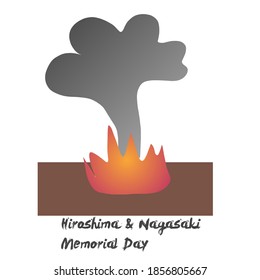 Vektorgrafik des Hiroshima-Tages mit Hiroshima Peace Memorial. 6 August.