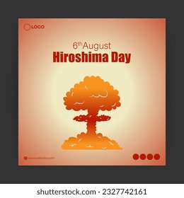 Vektorgrafik von Hiroshima Day Social Media-Geschichte-Feed-Mock-up-Vorlage