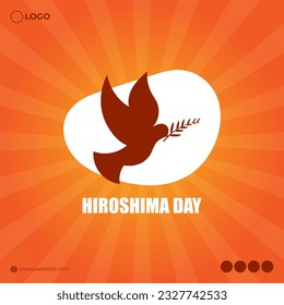 Vector illustration of Hiroshima Day social media story feed mockup template