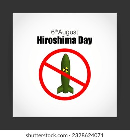 Vector illustration of Hiroshima Day social media story feed mockup template