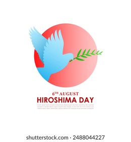 Vektorillustration der Hiroshima Day Social Media Feed Vorlage