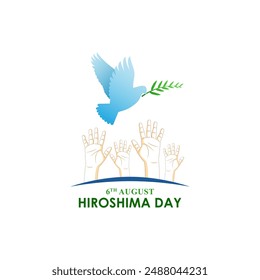 Vector illustration of Hiroshima Day social media feed template