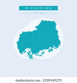 Vektorgrafik-Vektorgrafik von Hiroshima Karte Japan