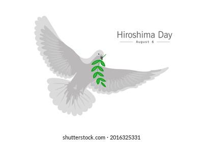 Vector Illustration Hiroshima Nagasaki Remembrance Day Minimal Concept. 6th And 9th August.