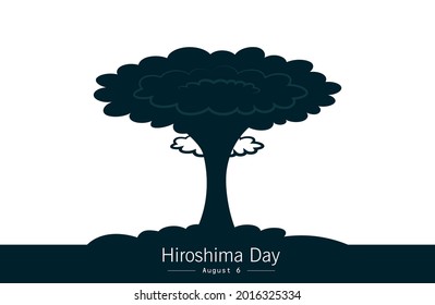 Vector Illustration Hiroshima Nagasaki Remembrance Day Minimal Concept. 6th And 9th August.