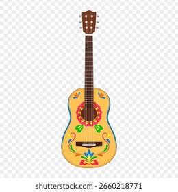 Vector illustration of Hispanic Guitar on transparent background