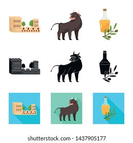 Vector illustration of and historic logo. Collection of and country stock symbol for web.