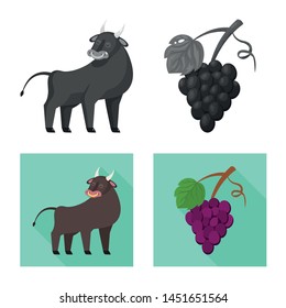 Vector illustration of and historic logo. Set of and country stock symbol for web.