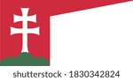 Vector Illustration of the Historical Timeline Flag of Hungary from 13th century