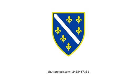 Vector Illustration of the Historical Timeline Flag of Bosnia and Herzegovina from 1992 to 1998