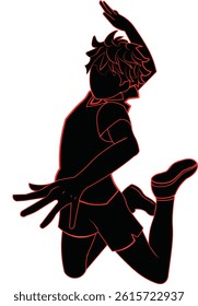 vector illustration for a hit or spike in volleyball