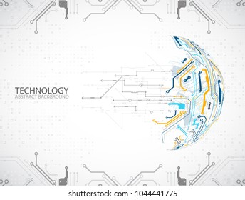 Vector illustration, Hi-tech digital technology and engineering theme