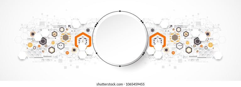 Vector illustration, Hi-tech digital technology and engineering theme
