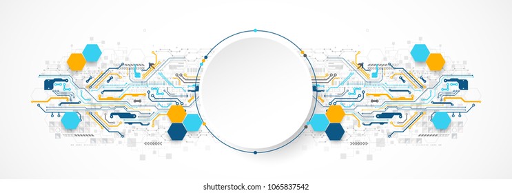 Vector illustration, Hi-tech digital technology and engineering theme
