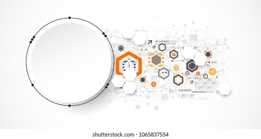 Vector illustration, Hi-tech digital technology and engineering theme
