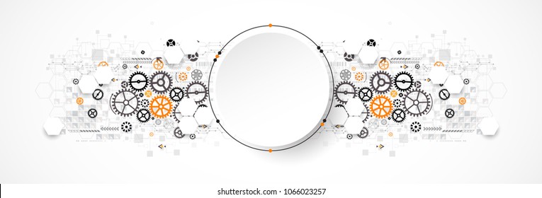 Vector illustration, Hi-tech digital technology and engineering theme
