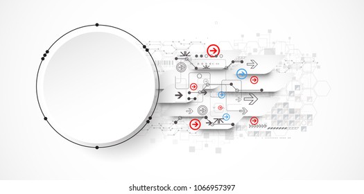 Vector illustration, Hi-tech digital technology and engineering theme
