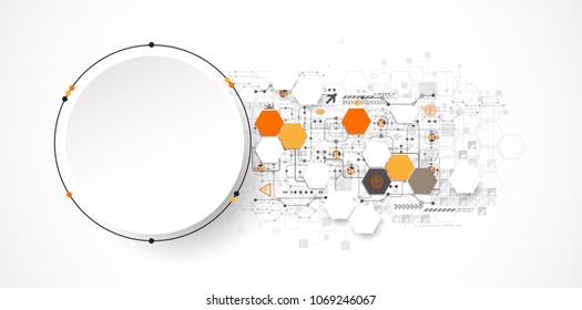 Vector illustration, Hi-tech digital technology and engineering theme
