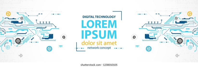 Vector illustration, Hi-tech digital technology and engineering theme