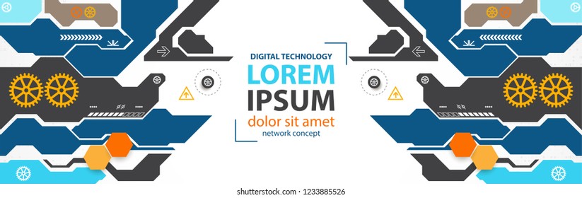 Vector illustration, Hi-tech digital technology and engineering theme