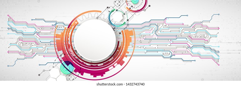 Vector illustration, Hi-tech digital technology and engineering theme