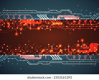 Ilustración de vectores, tecnología digital de alta tecnología y tema de ingeniería