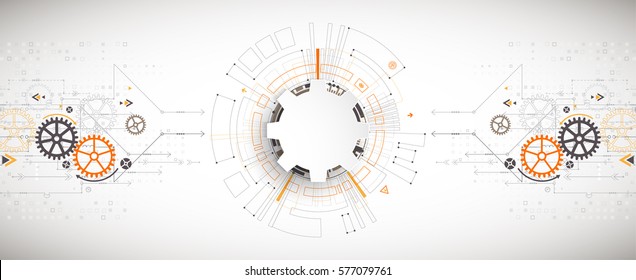 Vector illustration, Hi-tech digital technology and engineering theme - Shutterstock ID 577079761