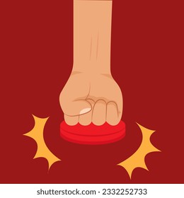 Vector illustration of hitting the button hard, design vector, icon and graphic design