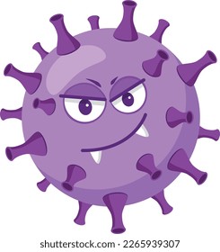 Vector illustration of a HIV or Human Immunodeficiency Virus in cartoon style isolated on white background