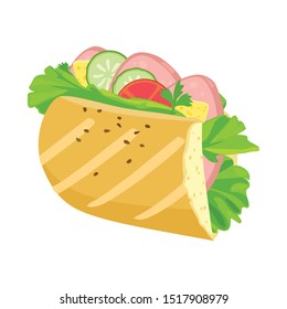 Vector Illustration Of Hoagie And Burger Logo. Graphic Of Hoagie And Bun Vector Icon For Stock.