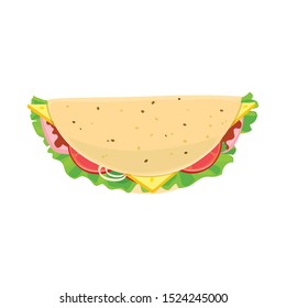 Vector Illustration Of Hoagie And Burger Sign. Graphic Of Hoagie And Cheese Stock Symbol For Web.