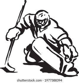 Vector illustration of a hockey goalie