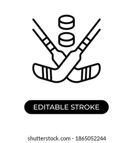 Vector illustration hockey icon or logo black color with line design style