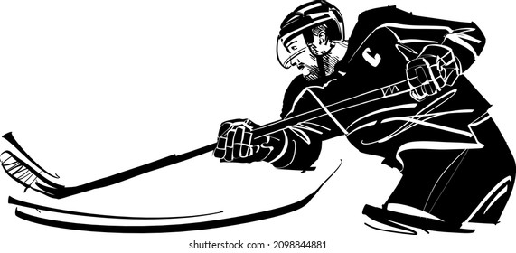 the vector illustration of the hockey player