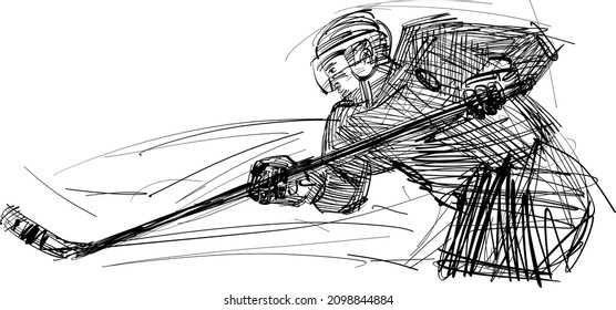 the vector illustration of the hockey player