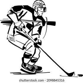 the vector illustration of the hockey player