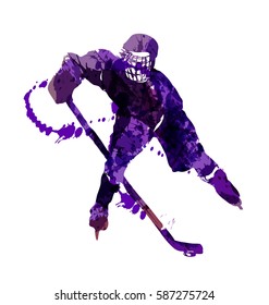 Vector illustration of a hockey player 