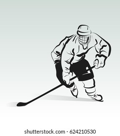 Vector illustration of hockey player