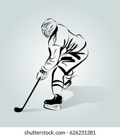 Vector illustration of hockey player